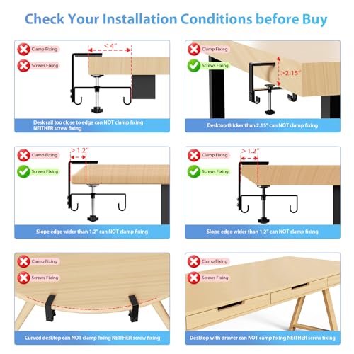 KEEGH Large 36" Under Desk Cable Management Tray - Under Desk Cord Organizer - Clamp/Screw Mount - Support Upto 70lbs - Fabric Wire Management - Gaming/PC Cable Raceways - Cord Hiders for Office/Home - color: Black, size: Large (36 Inch)
