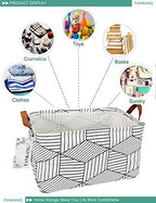 FANKANG Storage Basket,Nursery Hamper Canvas Laundry Basket Foldable with Waterproof PE Coating Storage, Office, Bedroom, Clothes,Toys (L, REC-Diamond) - color: REC-Diamond