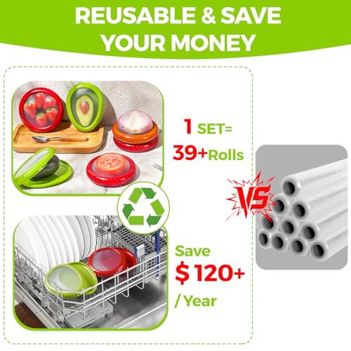 Avocado Saver & Onion Storage Set,4 Pcs Silicone Fruit Vegetable Anti-oxidation Box,Reusable Fridge Fresh Pod Food Storage,Perfect Lemons Tomato Garlic Containers - color: 4 PCS / 4 Colors