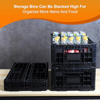 Collapsible Storage Bin Container，52 Liter Transfer heavy duty plastic storage box , Versatile Storage Basket milk crates (1)
