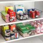 6 Pack Wire Baskets for Pantry Organization and Storage, Kitchen Organizer, 2 XXLarge & 2 XLarge & 2 Large - size: Large-6 Pack