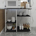 soges Kitchen Standing Baker's Rack, Utility Microwave Oven Stand, Multi-Layers Kitchen Storage Cart Workstation Shelf, Coffee Cart, Black - color: Black