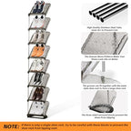 SMILHELTD Vertical Shoe Rack 8 Tiers Narrow Clear Sneaker Storage Holder Luxurious Slim Tall Organizer Space Saving Shelf for Entryway Garage 10.4" W x 64.5" H x 9.8" D (Transparent Black) - color: Transparent Black