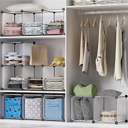 HOMIDEC Closet Organizers and Storage, 9 Cube Storage Organizer, Portable Closet Organizer Storage Cubes Shelves for Clothes, Bedroom, Wardrobe, Kids Room, Bathroom, Transparent - color: Transparent, size: Large