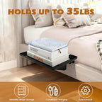 Bedside Shelf for Top Bunk Bed, College Dorm Room Essential Bed Side Table Tray Organizer, Black Clip on Nightstand Tray with Cable Management for Bunk & Loft Beds