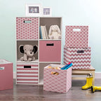 DII Poly-Cube Storage Collection Hard Sided, Collapsible Solid, Large, Rose - color: Rose, size: Large Square, 13x13x13"