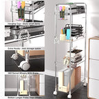 SPACEKEEPER Acrylic Rolling Storage Cart 4 Tier Clear Bathroom Cart Organizer, Transparency Rolling Utility Cart Laundry Room Organization Multifunction Mobile Shelving Unit for Office, Living Room - size: 4 Tier
