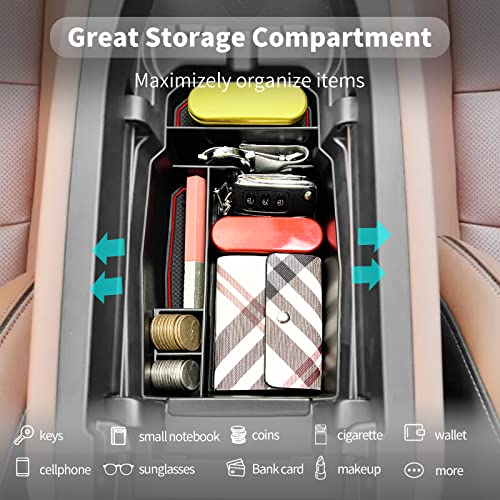 CDEFG 2023 2024 2025 2026 CX-50 Center Console Organizer Tray for 2023-2026 Mazda CX-50 Armrest Tray CX50 Central Consola Organizer Storage Box 2025 2026 Mazda CX50 Accessory (Red) - color: Red