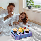 Couch Cup Holder Pillow, 5 Hole Couch Drink Holder! Keep Drinks Hand Side and Keep Temp, Prevent Spills and Use Anywhere. Cup Holder for Couch, Bed, Camping, RV, Car, Beach. Violet - color: Violet