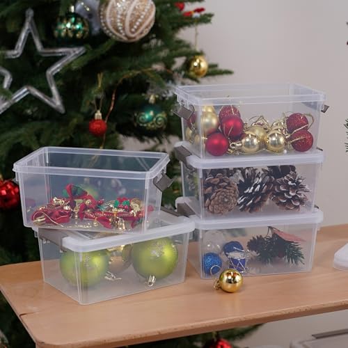 Citylife 1.3 QT 10 Pack Small Storage Bins Plastic Storage Container Stackable Box with Lids for Organizing, Clear White - color: Clear White, size: 1.3 QT(10 Pack)