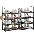 Shoe Rack - 4-Tier Shoe Organizer with Adjustable Shelf Height, Sturdy Shoe Storage Shelf, Perfect for Front Door Entrance, Closet & Entryway, Easy to Assemble, DIY Layering Options (M - 4 Tier) - size: 4 Tiers