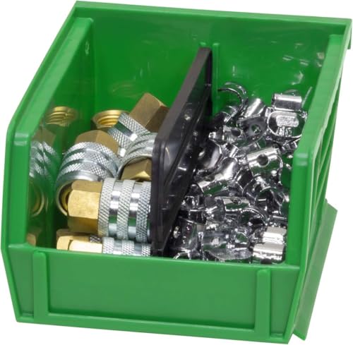 Akro-Mils 30210 AkroBins Plastic Storage Bins, Space-Saving Stackable Bins for Garage, Pantry, Craft Organization, 5" x 4" x 3", Green, 24-Pack - color: Green