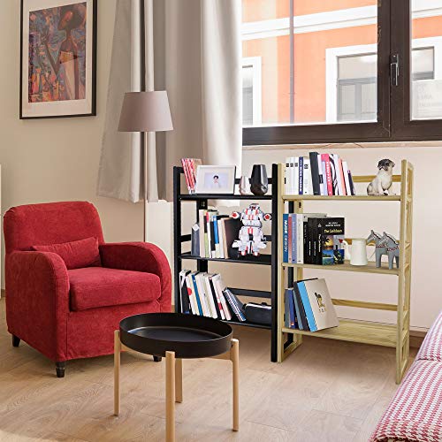 3-Shelf Folding Student Bookcase 20.75" Wide-Natural - color: Natural (New)