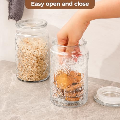 Adodeen 24oz Wide Mouth Mason Jars, 3-Pack Glass Jars With Lids, Pickle Canning Jars For Candy, Sugar, Coffee, Tea, Spice, Cookie, Dishwasher Safe - color: Glass Lid-Sunflower/Bigonia/window(24oz)