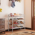 SUFAUY 2-Tier 33" Wide Shoe Rack, Closet Metal Wire, Stackable, Gray - color: Grey, size: 2 Tier