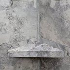 Palisade Vinyl Waterproof Corner Shower Shelf in Silver Lake - color: Silver Lake