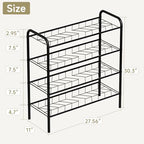 Shoe Rack,Long Shoe Organizer for Closet,Wide Shoe Storage for Entryway, 4 Tier Sturdy Metal Free Standing Shoe Shelf - size: 4-tier-short