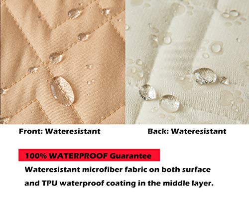 Ameritex Waterproof Nonslip Recliner Cover Stay in Place, Dog Chair Cover Furniture Protector, Ideal Recliner Slipcovers for Pets and Kids (Sand, 23") - color: Sand, size: 23"