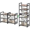 6 Tier Shoe Rack, Tall Metal Shoe Storage with Adjustable Shelves, Holds 12-14 Pairs, Stackable Shoe Stand for Garage Hallway Bedroom, Bronze - size: 6Tier