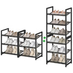 6 Tier Shoe Rack, Tall Metal Shoe Storage with Adjustable Shelves, Holds 12-14 Pairs, Stackable Shoe Stand for Garage Hallway Bedroom, Bronze - size: 6Tier