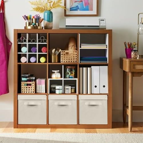 ShellKingdom Storage Bins, Foldable Fabric Storage Cubes with Lid, Clothes Storage Organizer Drawer For Closet Toys Storage, 10.5 X 10.5 X 11 INCH, 2 Pack (Beige) - color: Beige, size: 11 inch (2 Pack)