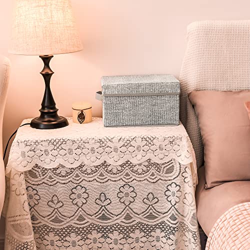 GRANNY SAYS Small Storage Bins with Lids, Fabric Storage Boxes, Shelf Baskets for Closet Organization, Stackable Clothes Storage Bins, Gray, Small, 3-Pack - color: Ash Gray, size: Small