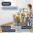 40L Collapsible Laundry Basket with Handles, Durable Space-Saving Storage Basket for Clothes, Utility, Groceries Toys & Home Organization – Grey - color: Grey