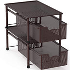 Simple Houseware Stackable Cabinet Basket Drawer Organizer, Bronze - color: Bronze, size: 1-Tier