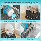ANTOPY Dish Drying Rack in Sink, Expandable Rustproof Dish Rack for Kitchen Counter, Over The Sink Dish Drainer with Utensil Holder, Cup Rack, Drainboard, Space Saving Dish Dryer Rack for Inside Sink - style: In Sink (Medium)