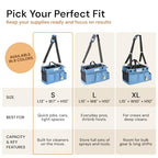 FifthStart Multiuse Cleaning Caddy with Waist, Shoulder Strap 9 Pockets, Mesh Base & Adjustable Compartments - Cleaning Caddy - Cleaning Supplies Organizer (Blue, Small) - color: Blue, size: Small