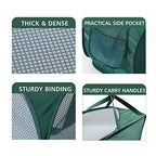 Pop Up Laundry Hamper,Collapsible Horizontal Baskets with Handles & Side Pocket,Foldable Sturdy mesh for Laundry Room,Bathroom,Kids Room,College Dorm Travel (Green) - color: Green