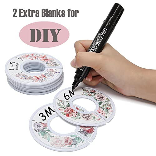 Baby Closet Size Dividers for Clothes - Set of 10 from Newborn to Toddler and 2 Blanks with Colored Box- Flower Designs Baby Closet Organizer for Nursery - Baby Clothes Organizer for Girl - [Floral] - color: Floral