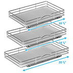 Pull-Out Cabinet Spice Rack Organizer - Slim Slide-Out Storage for Spices, Bottles & Jars, Premium Heavy-Duty Steel, Easy Install for Narrow Kitchen Cabinets - 20 ⅜ W x 10 ½ D x 2 ¾ H, Chrome - size: 20 Inch - Single