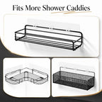 16 Pcs Shower Caddy Adhesive Replacement, Strong Shower Shelf Adhesive,WaterProof Showers Adhesives Strip, Ad-hesive Hook for Showers, No Drilling for Bathroom Storage Shelve and Kitchen Rack - color: 16pcs Transparent