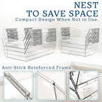 HOMESTEAD Set of 4 Stackable Storage Bins, 2 Large + 2 Small Clear Plastic Organizer Bins, Open Front Design for Kitchen Pantry, Fridge, Cabinet, Bathroom Organization and Snack Storage