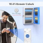 32 Key Lock Box(Plus), Smart Key Cabinet Wall Mount, 4-Way Unlocking, OTP/APP/Fixed Code Unlock,OTP Access Share Half Remote Unlock - size: 32 keys plus(Smart)