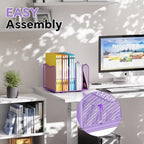 Simple Trending Mesh Desktop File Sorter Organizer, 5-Section Bookshelf for Desk Home Office, Purple - style: 5 Section Purple