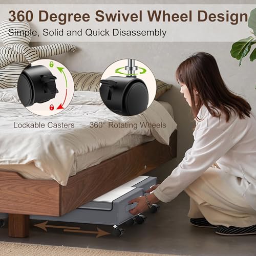 Under Bed Storage with Wheels - 2Pack 60L Underbed Storage Containers with Clear Lid & Label, Rolling Under Bed Storage Bins for Clothes, Shoes, Blankets (XL,Grey) - color: Grey, size: Large