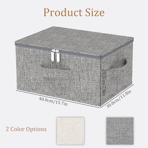 Underbed Storage Basket with Lid, Foldable Bed Sheet Boxes, Home Cube Bins for Organizing Clothes, Shoes, Blankets, Pillows, 15.7x11.8x7.8Inches, Grey, 2 Pack - color: Grey, size: 15.7x11.8x7.8 in(2 Pack)