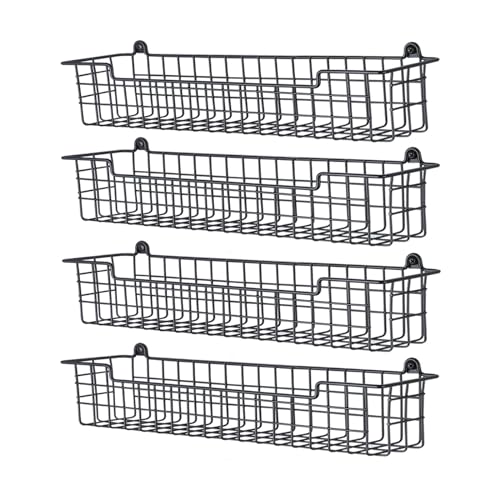 Spice Rack Organizer Wall Mount, Spice Organization Storage Shelf for Cabinet Door, 4 Packs Wall Spice Rack Saving Space for Kitchen, Black - color: Black-4 Pack