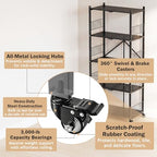 Folding Storage Shelves, Heavy Duty 5-Tier Metal Foldable Shelf Shelving Rack Organizer On Rolling Wheels in Kitchen Garage Apartment Pantry Basement No Assembly , 1100 LBS Capacity (Black, 5-Layer) - color: Black/5-tier