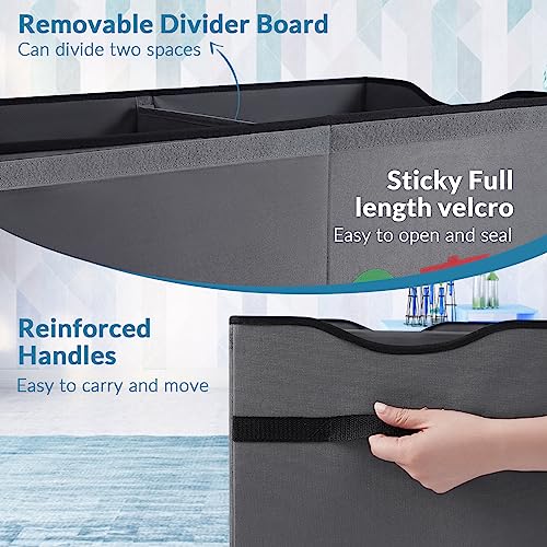 YOLOXO Toy Box Chest, Collapsible Sturdy Storage Bins with Lids, Extra Large Kids Toy Storage Organizer Boxes Bins Baskets for Kids, Boys, Girls, Nursery Room, Playroom, Closet (A-TBX-GRAY-MULTI) - color: Multi