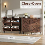 Maupvit Large Shoe Storage Cabinet with 4 Flip Drawers, Narrow Shoe Cabinet for Entryway with Wooden Legs, Freestanding Hidden Shoe Rack Organizer ＆ Metal Hinges, Walnut - color: Dark Walnut, style: 4-Drawers