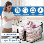 RoomHacks Heavy Duty Clear Moving Bags with Reinforced Handle and Double Zipper, Storage Totes, Packing Bags Alternative to Moving Essential and Supplies Box, Clear, Large, 6 Packs - size: 88L- 6Packs