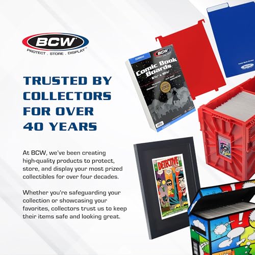 BCW Short Comic Book Bin | Holds 150 Comics | Stackable Plastic Storage | Acid-Free Organizer | Black, 10 Pack - style: 10 Pack