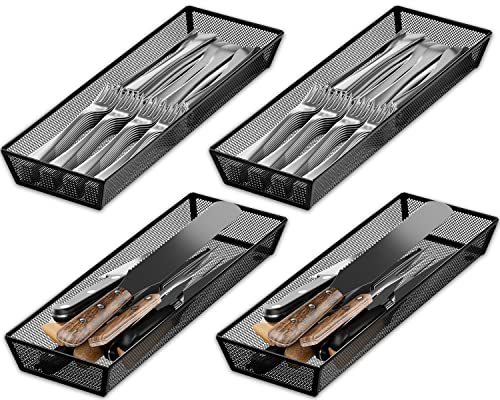 JANE EYRE kitchen drawer organizer - silverware utensil organizer for kitchen drawer,silverware tray in drawers - color: 04-black