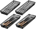 JANE EYRE kitchen drawer organizer - silverware utensil organizer for kitchen drawer,silverware tray in drawers - color: 04-black