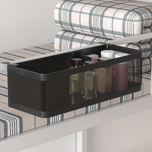 Bedside Caddy Shelf for Bunk Bed, Office Cubicle Walls, Crib Rails, Dorm Bed College Dorm Room Essentials Bed Shelf for Cell Phone Headphone Magazine Snacks (Black, L13.78in*W5.12in*H3.94in) - color: Black, size: L13.78in*W5.12in*H3.94in