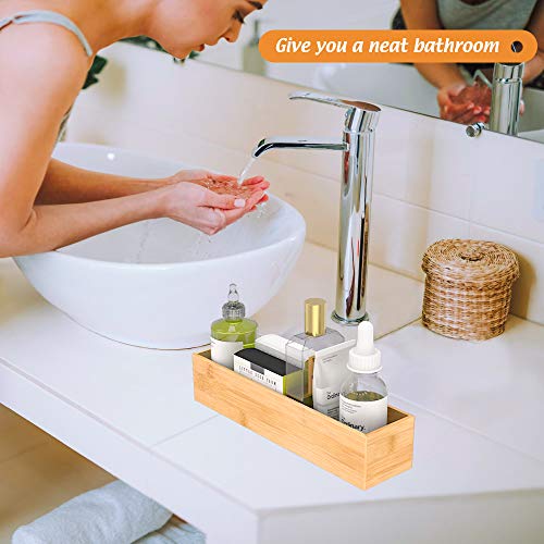 Bamboo Kitchen Drawer Organizer, Wooden Storage Box for Utensil Organizer Silverware Tray Cutlery Holder Flatware Containers - Multi-Use Deep Drawer Dividers Organizer for Bathroom, Jewelry, 12"3"2.5" - color: Bamboo, size: 12*3*2.5 inch