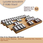Bamboo Spice Rack Drawer Organizer - 8 Piece Set - 12" Wide, Combine Into 24" Rack (12" or 24") - size: 24"